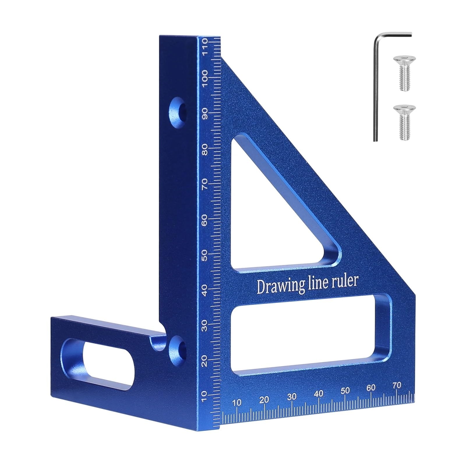 Angle Protractor,Aluminum Alloy Multi Angle Measuring Ruler Woodworking Square Protractor 45° 90° Miter