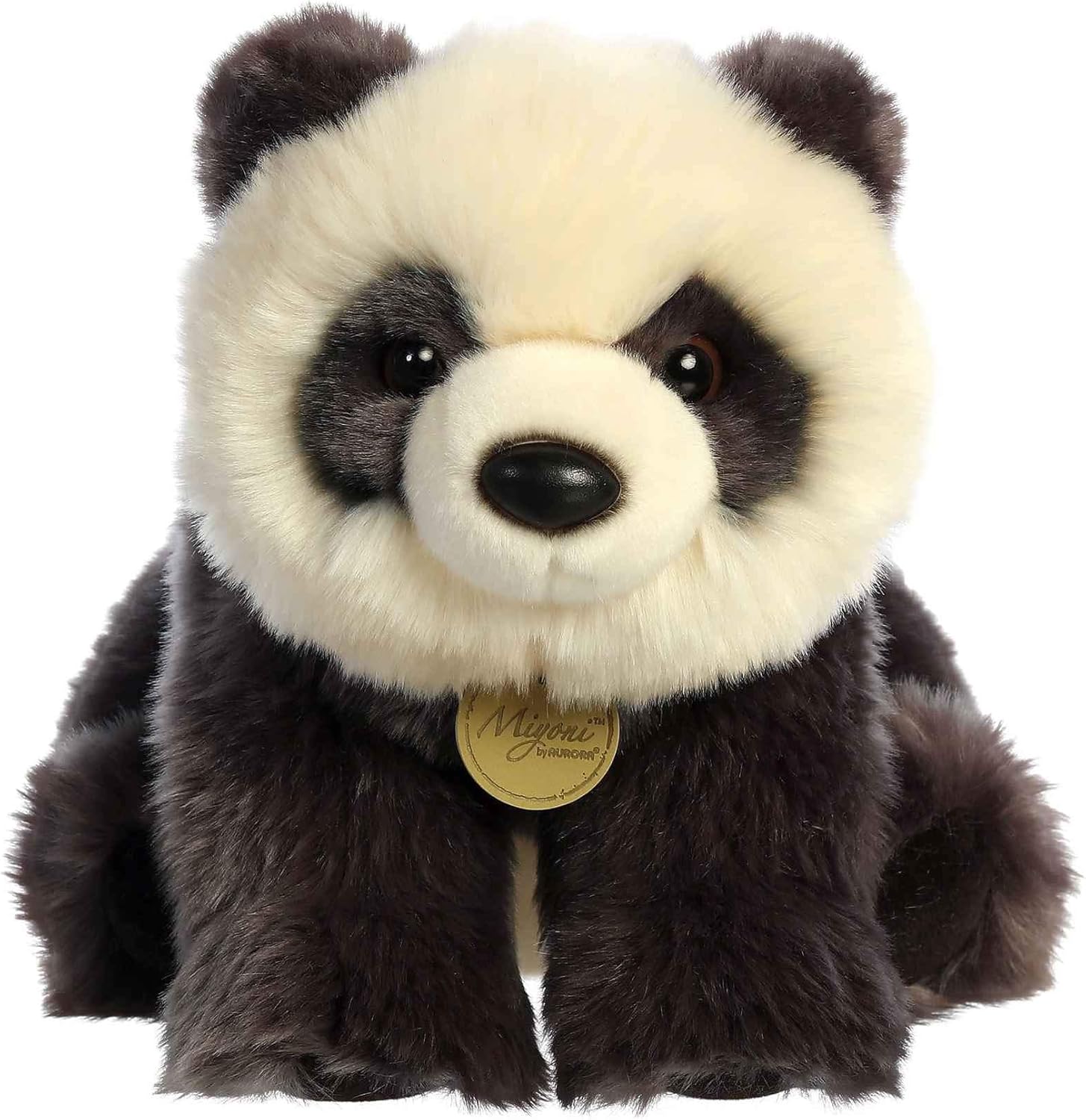 Aurora® Realistic Miyoni® Panda Stuffed Animal - Lifelike Details Make a Cherished Companion - Perfect for Decorating Bedrooms or Classrooms - Black 11 Inches