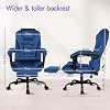 ELFORDSON Massage Office Chair for Home Office, Executive Desk Chair 77 cm High Back 150° Recliner Tilt Function Padded Swivel, Velvet Blue, 2-Point Massage