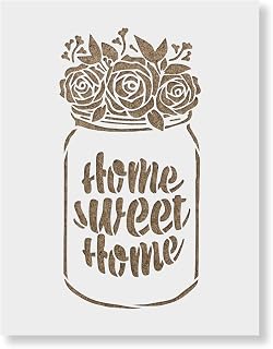 Home Sweet Home Mason Jar Stencil - Ideal for Country-Themed Art and Craftwork: Explore Farmhouse Craft Ideas