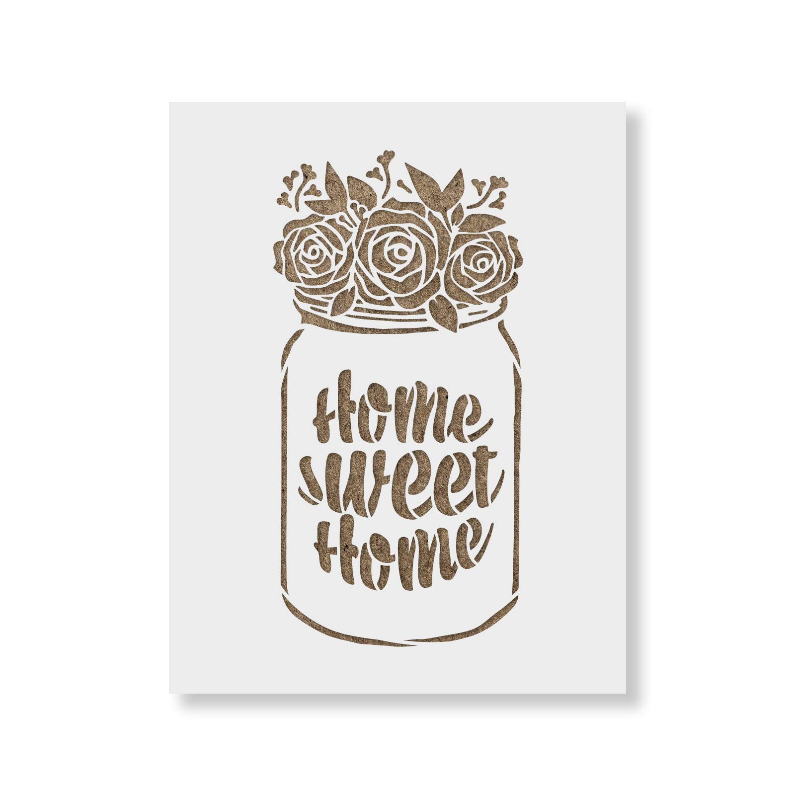 Home Sweet Home Mason Jar Stencil - Ideal for Country-Themed Art and Craftwork: Explore Farmhouse Craft Ideas