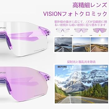 Amazon.co.jp: KAPVOE スポーツサングラス メンズ レディース 調光