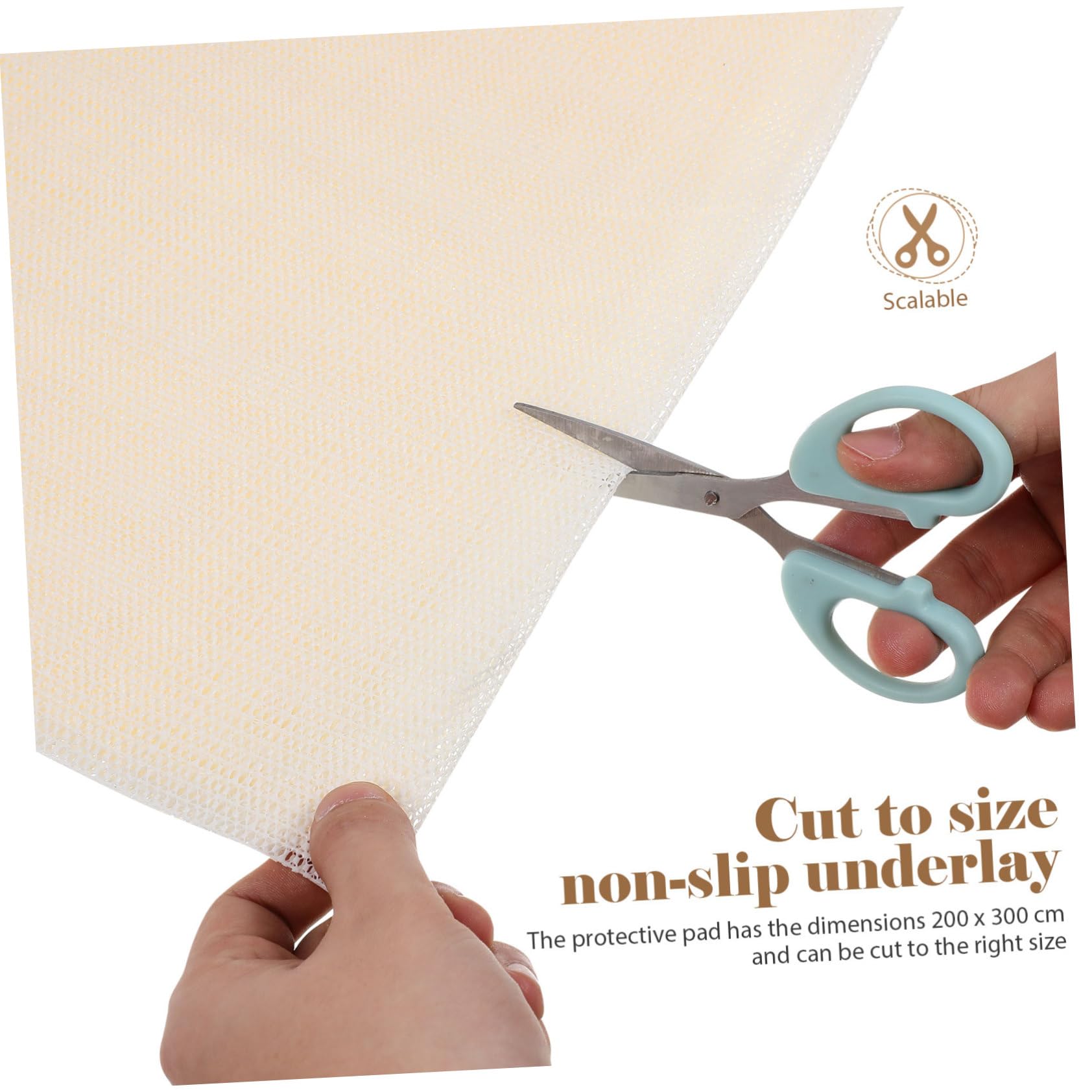 Tofficu -Tapis Antidérapant en PVC Blanc 200x300 Cm pour Tapis de Couloir, Protège Sols en Bois Dur et Empêche Le Glissement, Maison Bureau