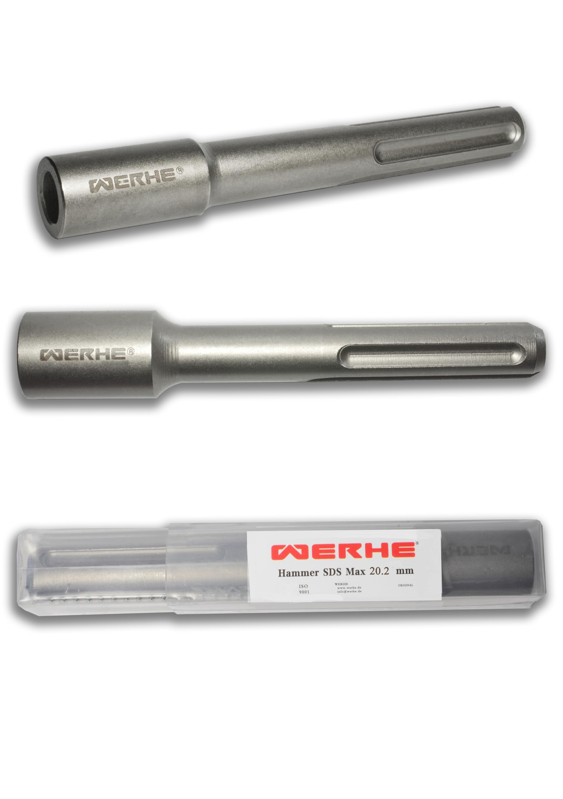 WERHE® Professional SDS Max Ø20.2mm 165x30mm Earth Nail Driver for Inserting deep Earth electrodes Earthing Earth Rod Earth Electrode - Jack Hammer Picket Post Driver Driver