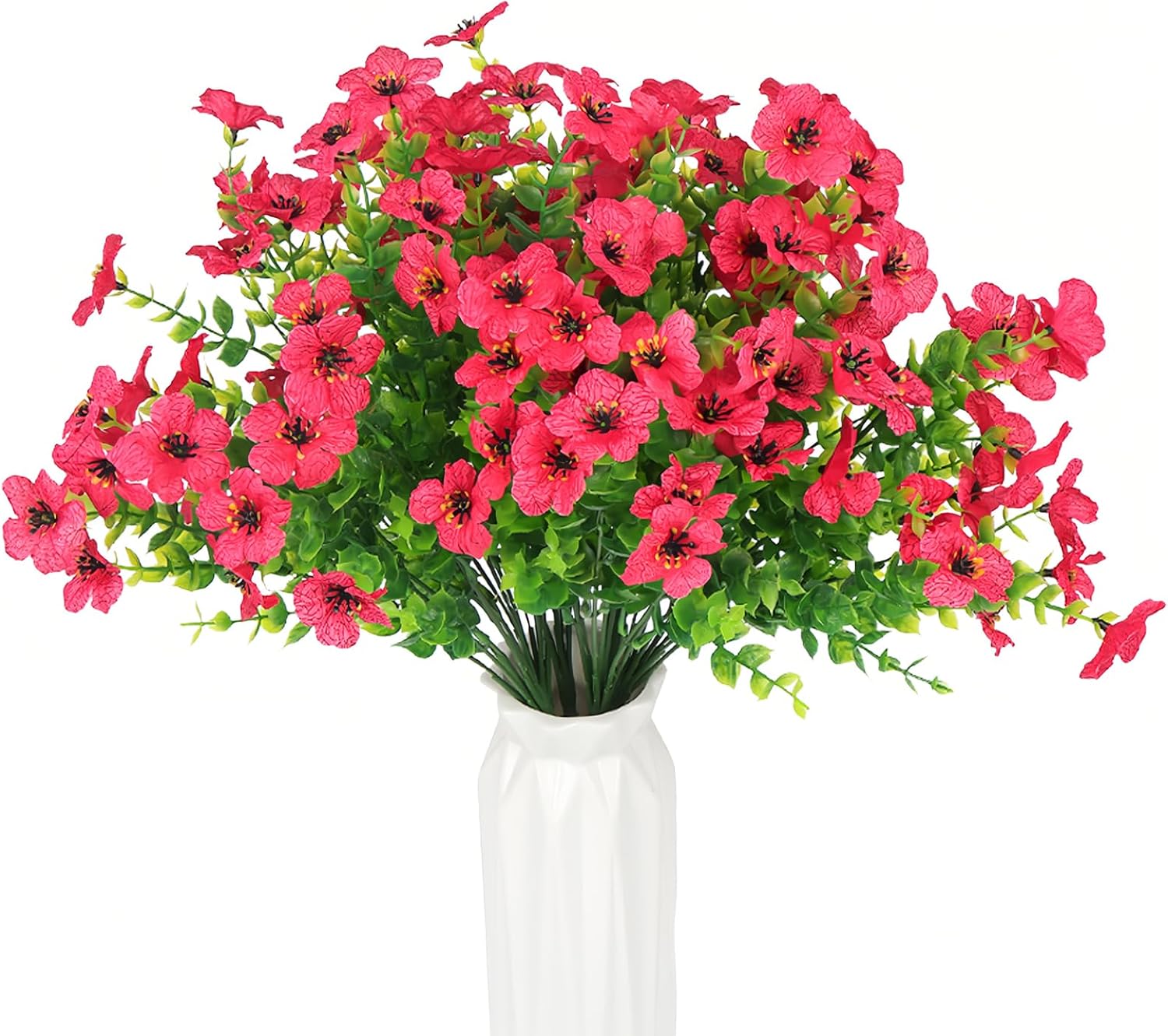 12 Bundles Outdoor Artificial Flowers UV Resistant Fake Boxwood Plants,Faux Plastic Greenery for Indoor Outside Hanging Plants Garden Porch Window Box Home Wedding Decor (Autumn)