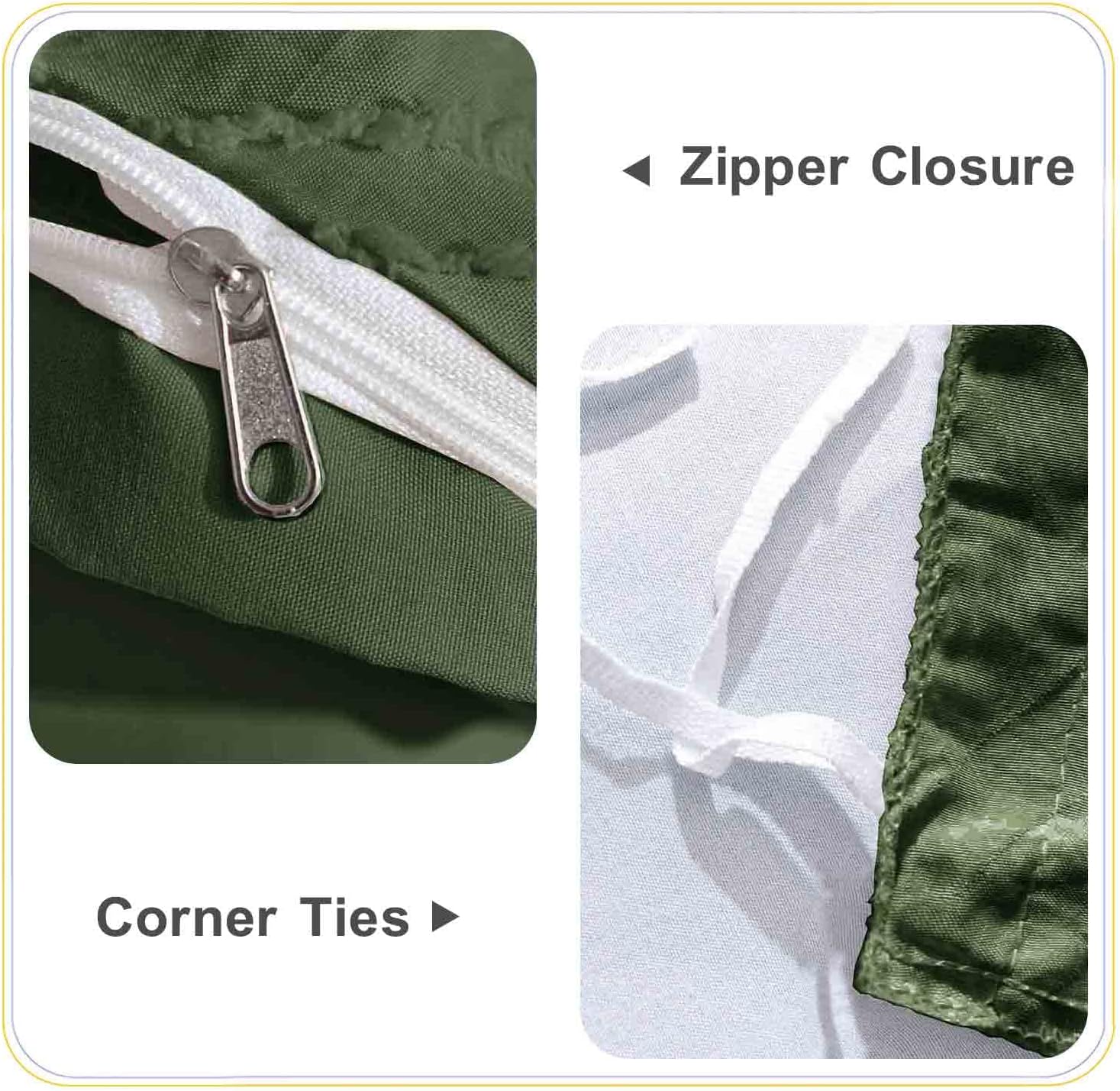 Nanko Olive Green Duvet Cover King Size, 3pc Boho Tufted Microfiber Bedding Comforter Cover Set, All Season Aesthetic Shabby Chic Soft Embroidery Textured Geometric Quilt Cover (104x90)