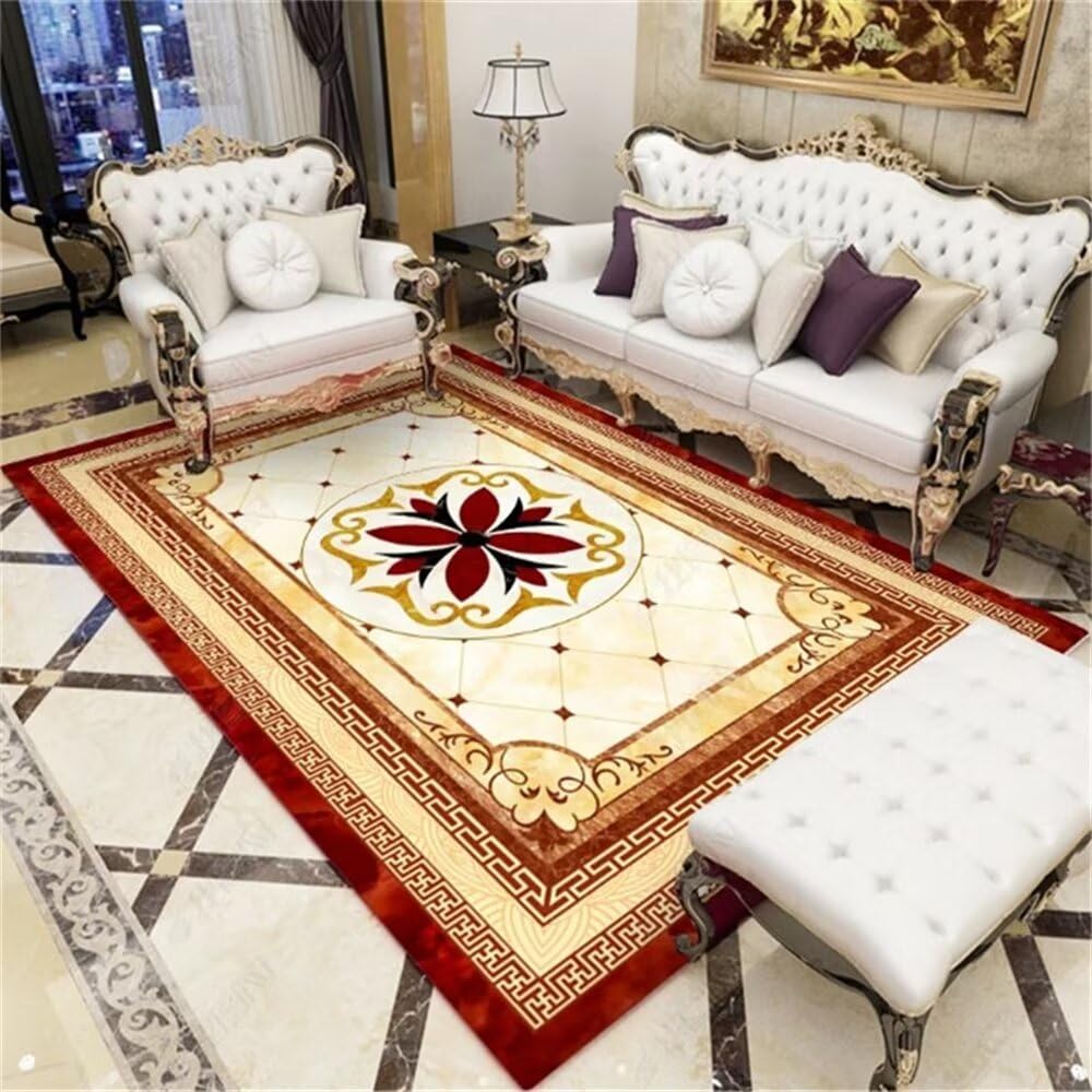 Dekoracyjny dywan do pokoju dziewczynki, w stylu vintage, do salonu, sypialni, żółty, chodnik do pokoju dziewczynki, 170 x 240 cm