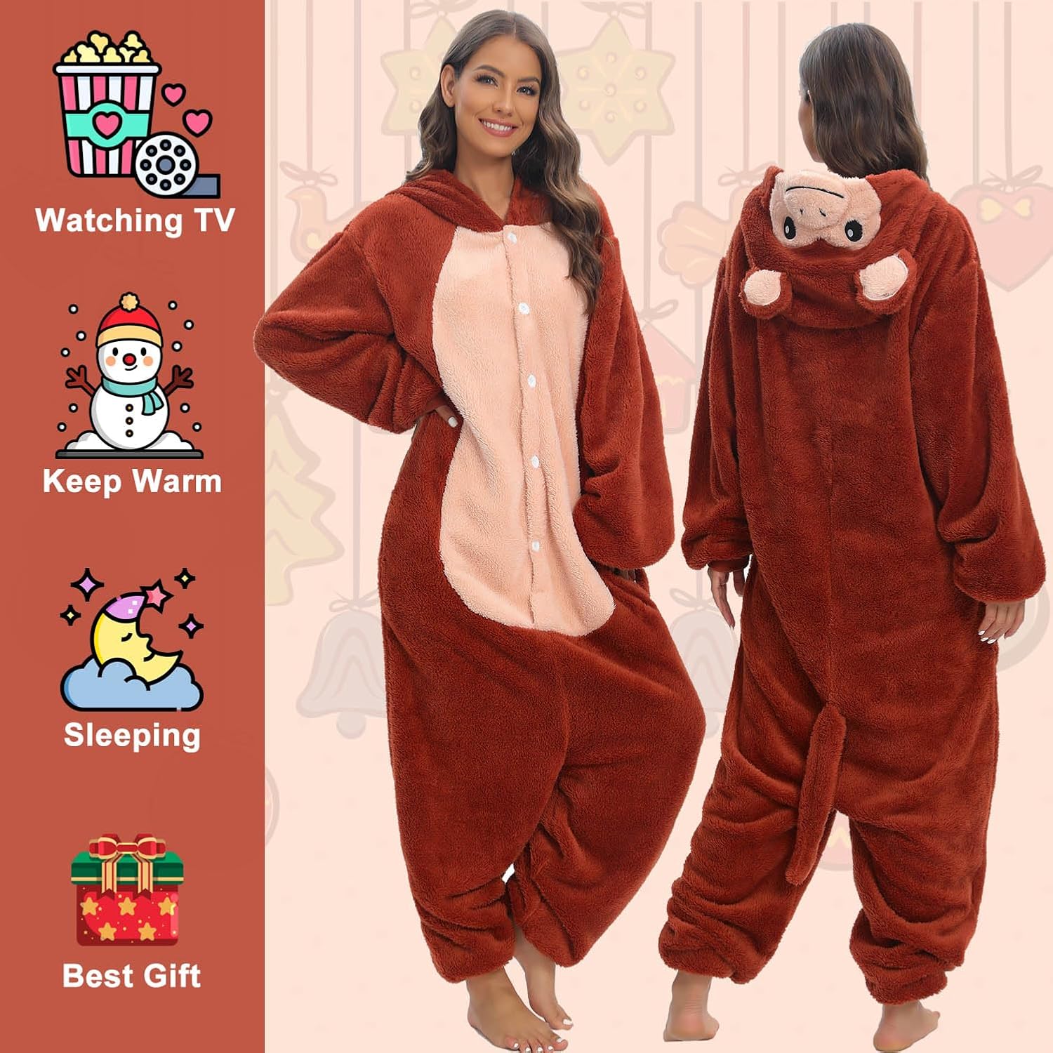 Très Chic Mailanda Sherpa Unisex Adult Animal Onesies Cosplay Pajamas Sleepwear Halloween Costume - Image 2