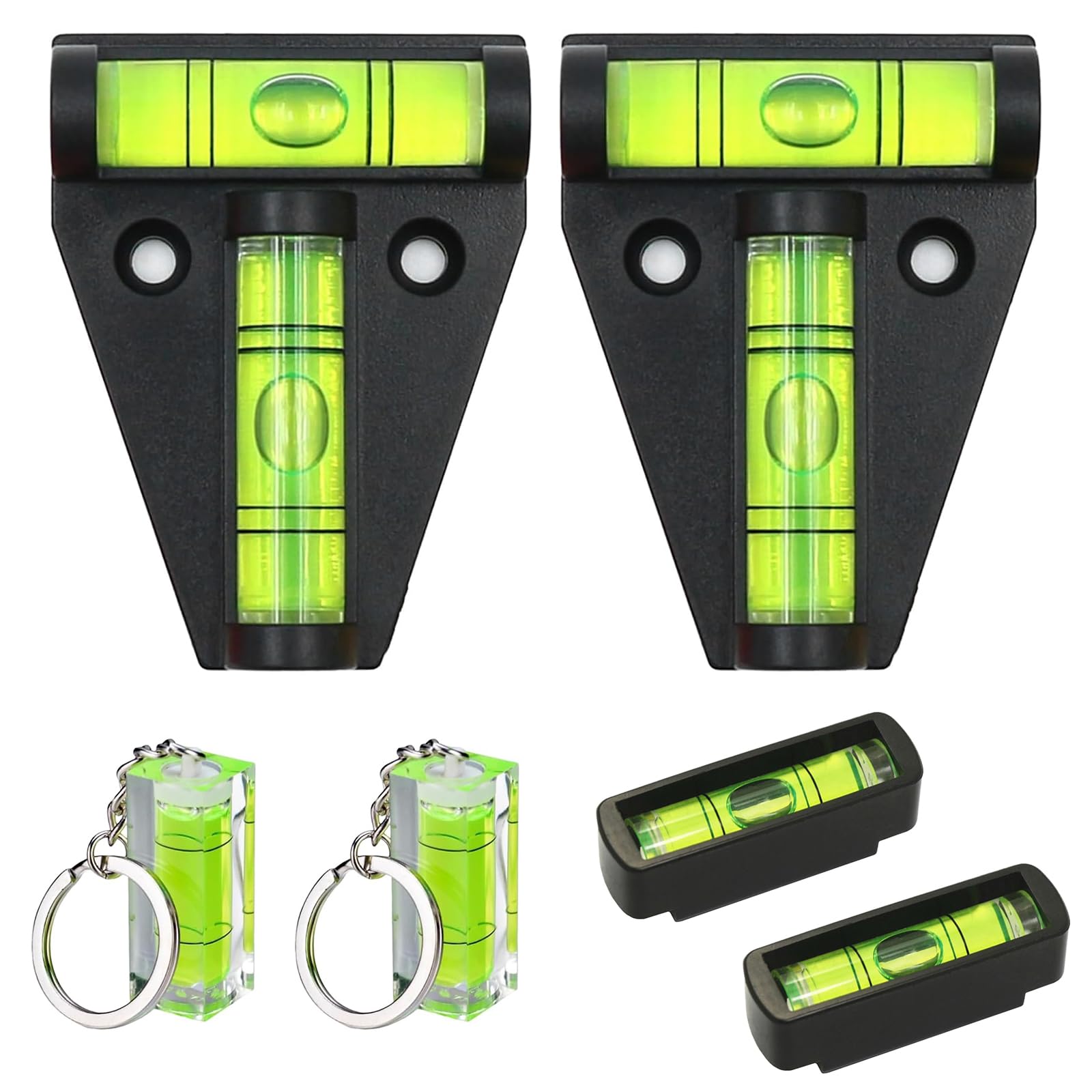6Pcs T Type Spirit Level,Mini Magnetic Spirit Level,Leveler Keychain,Bubble Leveling Device,Caravan SpiritLevels,Levels Measuring Layout Tools