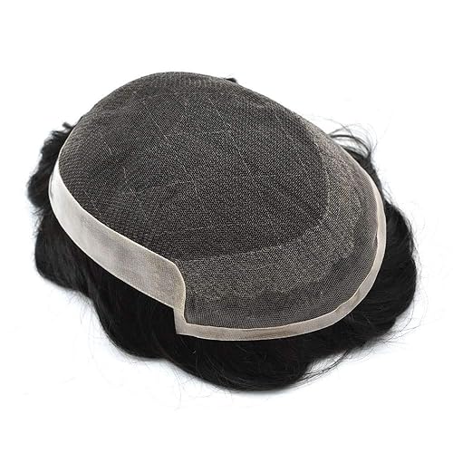 Miniatura 5 de Tupé de cabello humano para hombre, sistema de cabello de encaje para hombres, piezas de cabello natural, extensiones de cabello para hombres,