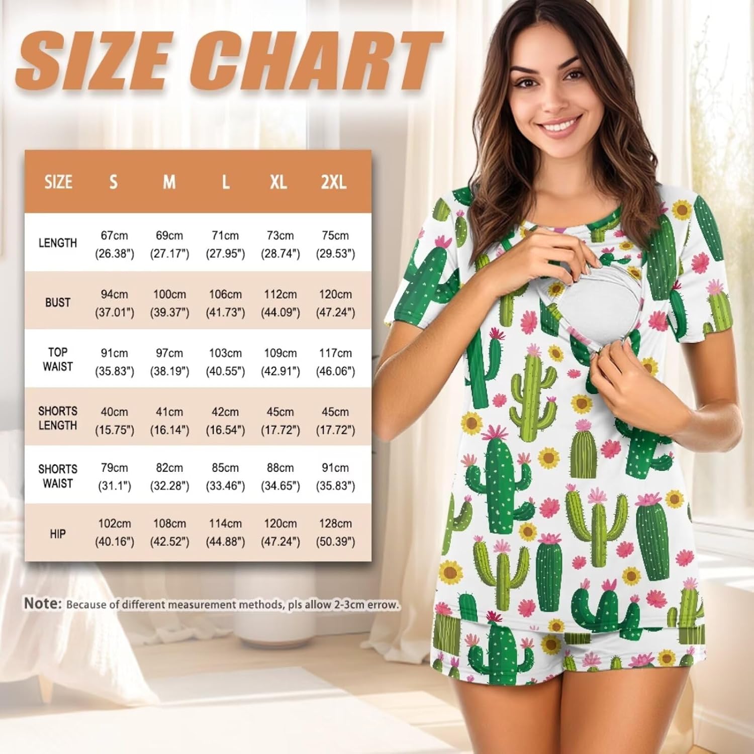 Nursing Pajamas for Women, Soft 2 Piece Postpartum Lounge Sets Double Layer Breastfeeding Sleepwear