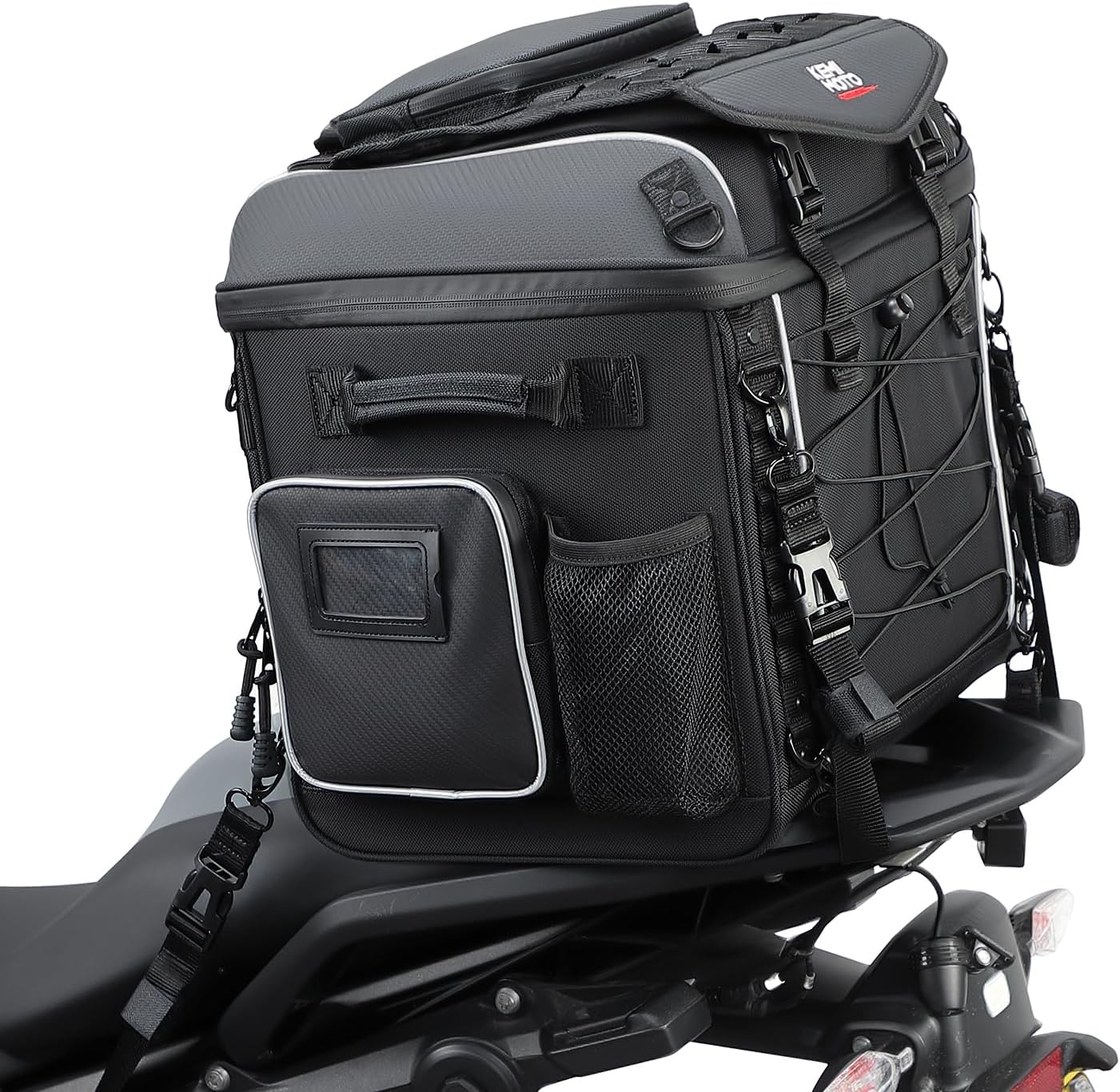 KEMIMOTO Motorcycle Tail Bag with Insulated Cooler Pocket, Waterproof