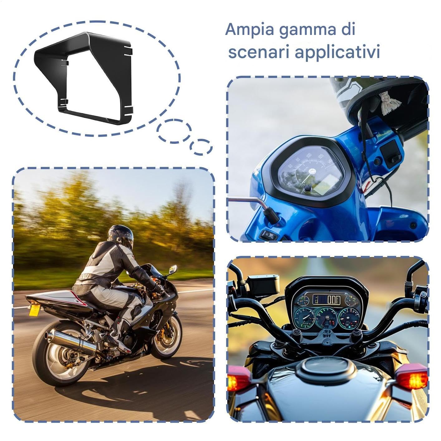 Copri Cruscotto Moto - Parasole per il Cruscotto della Moto | Protezione Riflettente per la Visiera di Navigazione per Uso Esterno per Amanti di Scooter, Motocicli e Ciclismo