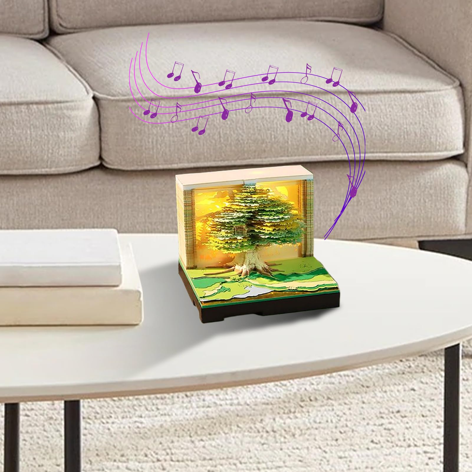 Calendario 3D Time Piece 2026 Musicale, Wireless | Blocco Note Calendario 3D per Assistenti d'Ufficio Freelance Studenti Insegnanti Scrivania Comodino e Fianco