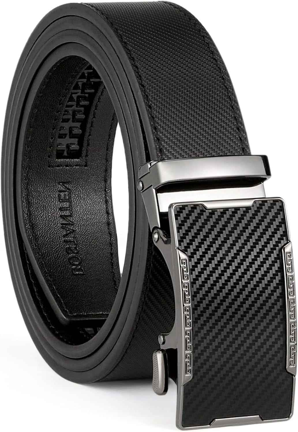 BOSTANTEN Men's Belt, Ratchet Belts for Men Leather Dress Casual with Adjustable Buckle, Cut for Fit