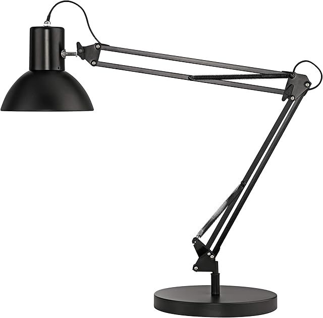 Unilux Success lampa biurkowa LED 80, LED E27 wymienna, czarna z podstawą i zaciskiem stołowym