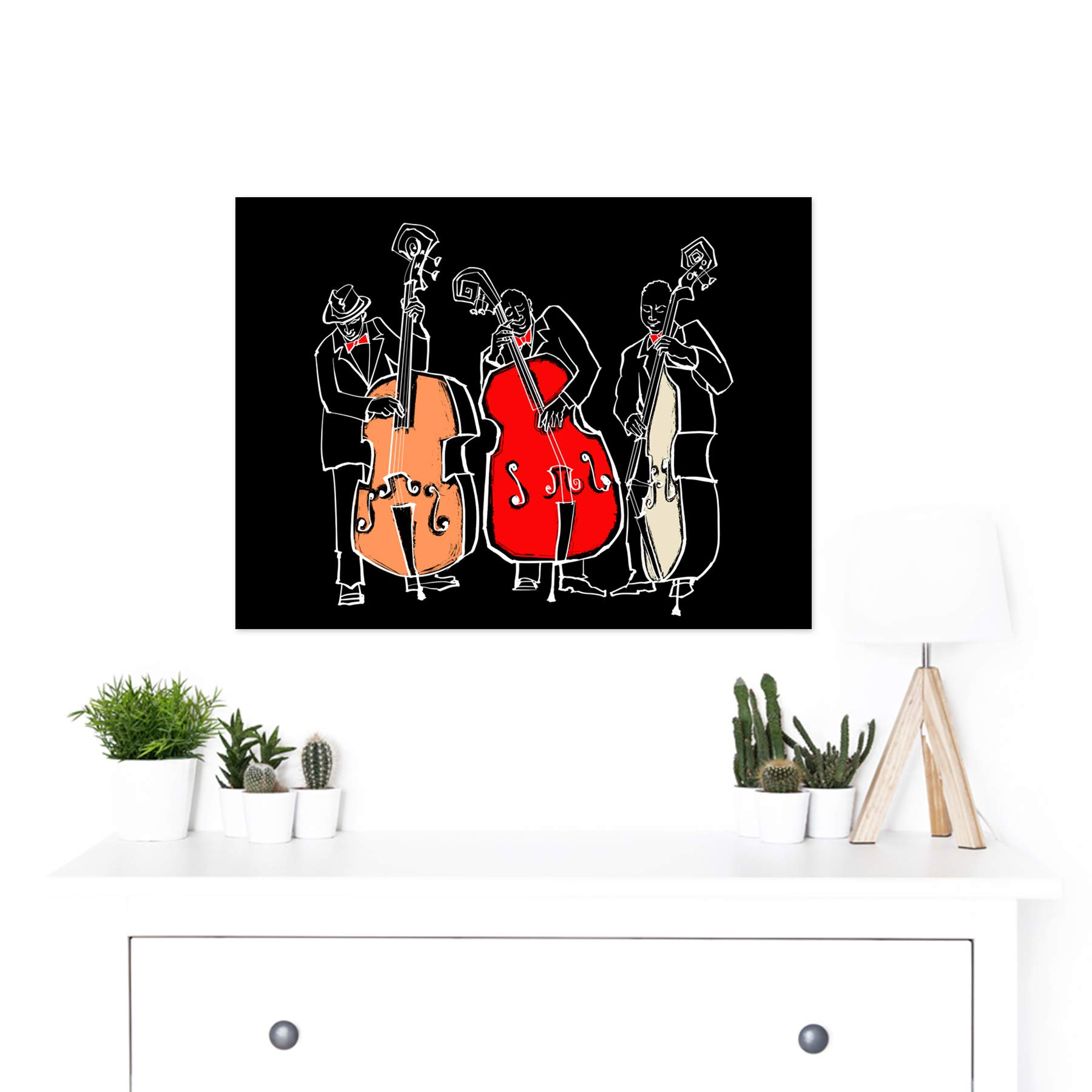Wee Blue Coo Jazz Bass Kontrabass Musiker Grußkarte – 12,5x17,5 Cm, 280g/m² Karton, Personalisierbar
