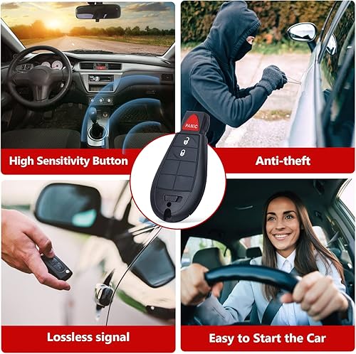 Miniatura 5 de 2 llaves de automóvil con control remoto sin llave GQ4-53T para Dodge Ram 1500 2500 3500 4500 5500 2013 2014 2015 2016 2017 2018 2019 2020 2021