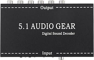 Mautacly 5.1 Audio Gear 2 in 1 5.1 Channel AC3/DTS 3.5mm Audio Gear Digital Surround Sound Decoder Stereo (L/R) Signals Decoder HD Player with USB Port, US Plug