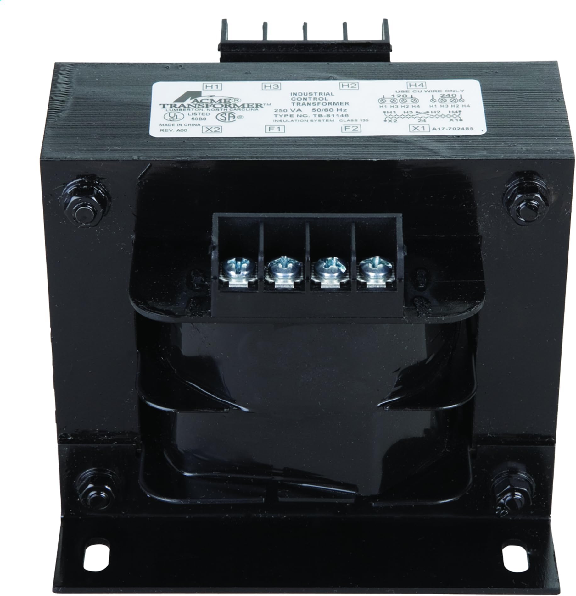 Acme Electric TB69301 Open Core and Coil Industrial Control Transformer, 208V/230V/460V Primary Volts, 115V Secondary Volts, 50 Hz/60 Hz, 0.1 kVA