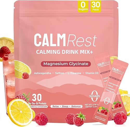 Suplemento súper cortisol para mujeres, mezcla de bebida en polvo de magnesio calmante con ashwagandha, azafrán, L teanina, vitamina D3, relajación