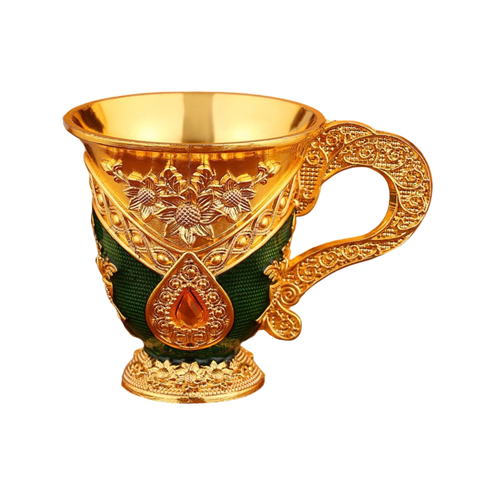 Shntig Retro Wine Glass European Drinking Cup for Home Restaurant Use Alloy Decorative Cup Kitchen Glass Multipurpose Metal Party