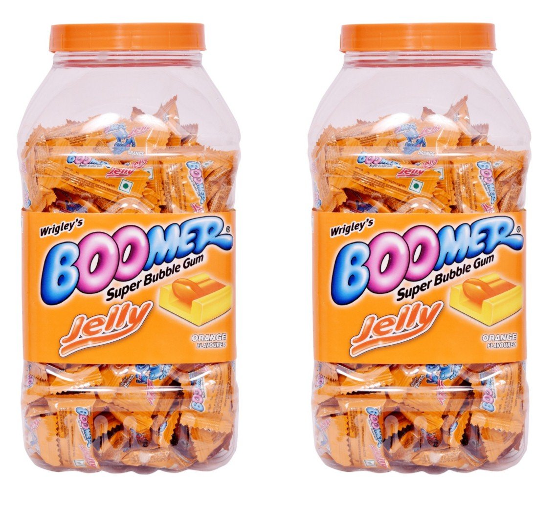 BOOMER Wrigley's Super Bubble Gum Jelly (Orange, 184 Pcs) Pack of 2