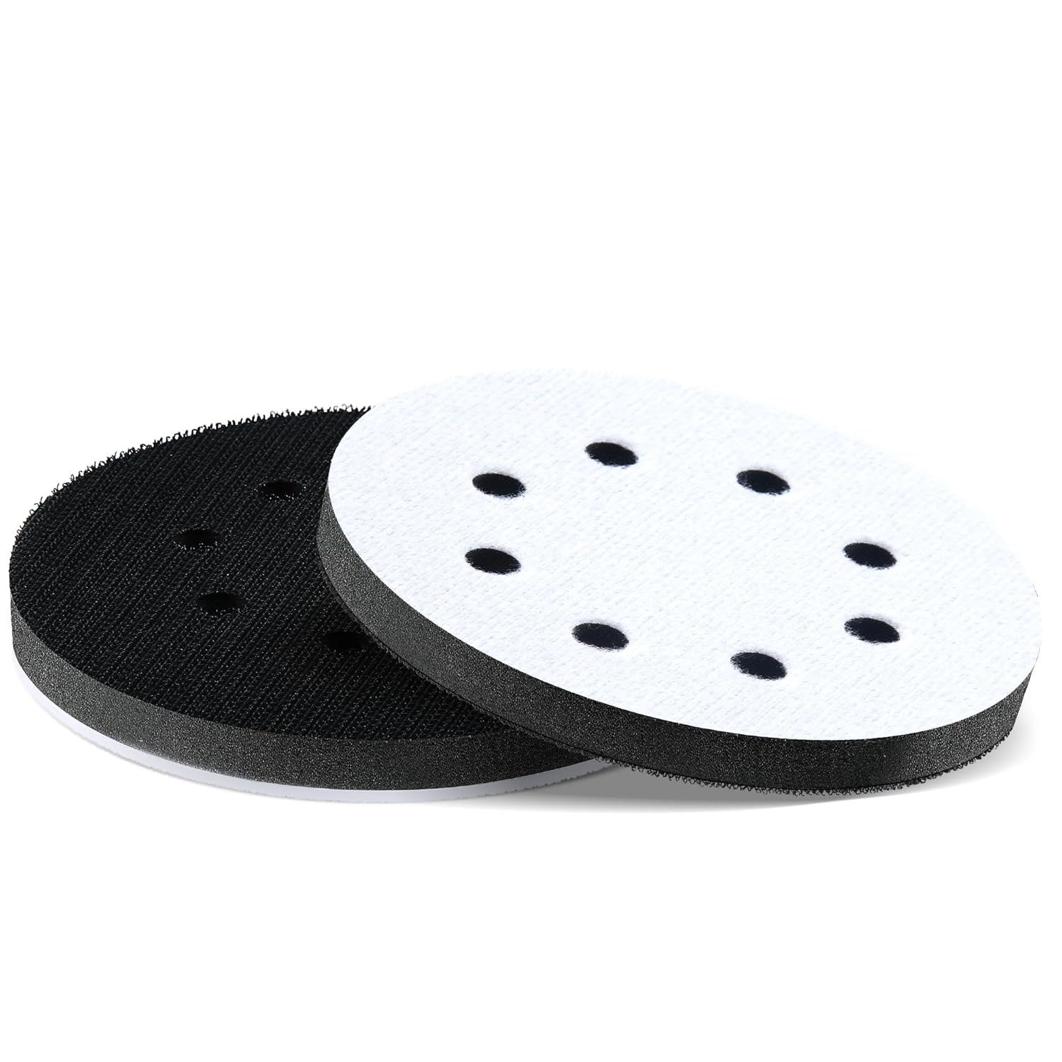 2pcs Orbital Sander Foam Pad, 5 Inch 8 Holes Soft Density Interface Pads, Hook and Loop Soft Sponge Cushion Buffing Pads, Foam Sanding Pads for Orbital Sander