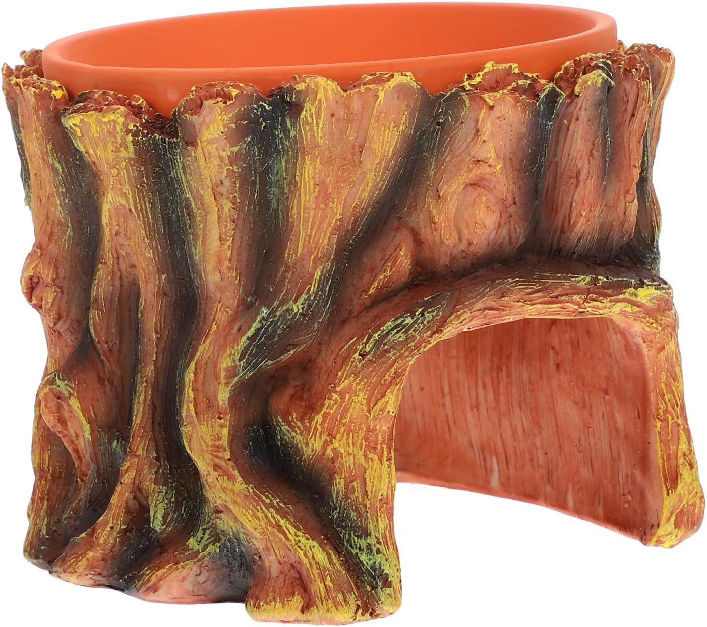 Luxshiny Resin Reptile Hideout Cave with Moisture Retention for Leopard Gecko Tank Decor, Lizard Habitat Shelter for Terrarium and Outdoor Garden Use
