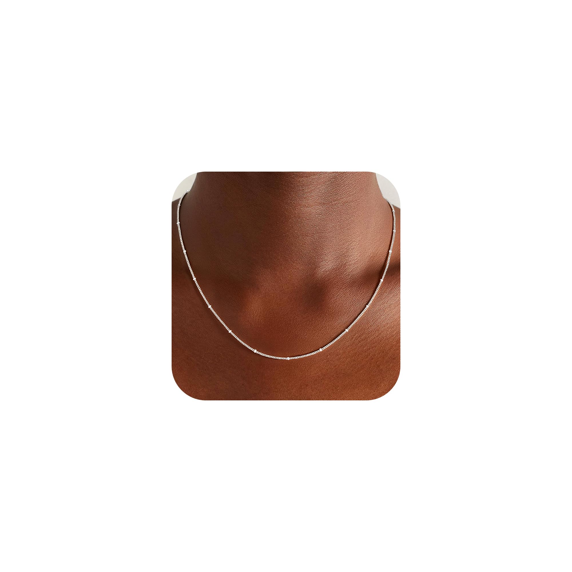 SLOONG S925 Silber Kette Chain Damen - 1.2mm Breit 925 Satellitenkette Silber Halskette Jewelry Schmuck Geschenke für Frauen Freundin Mama 41/46/51/56CM