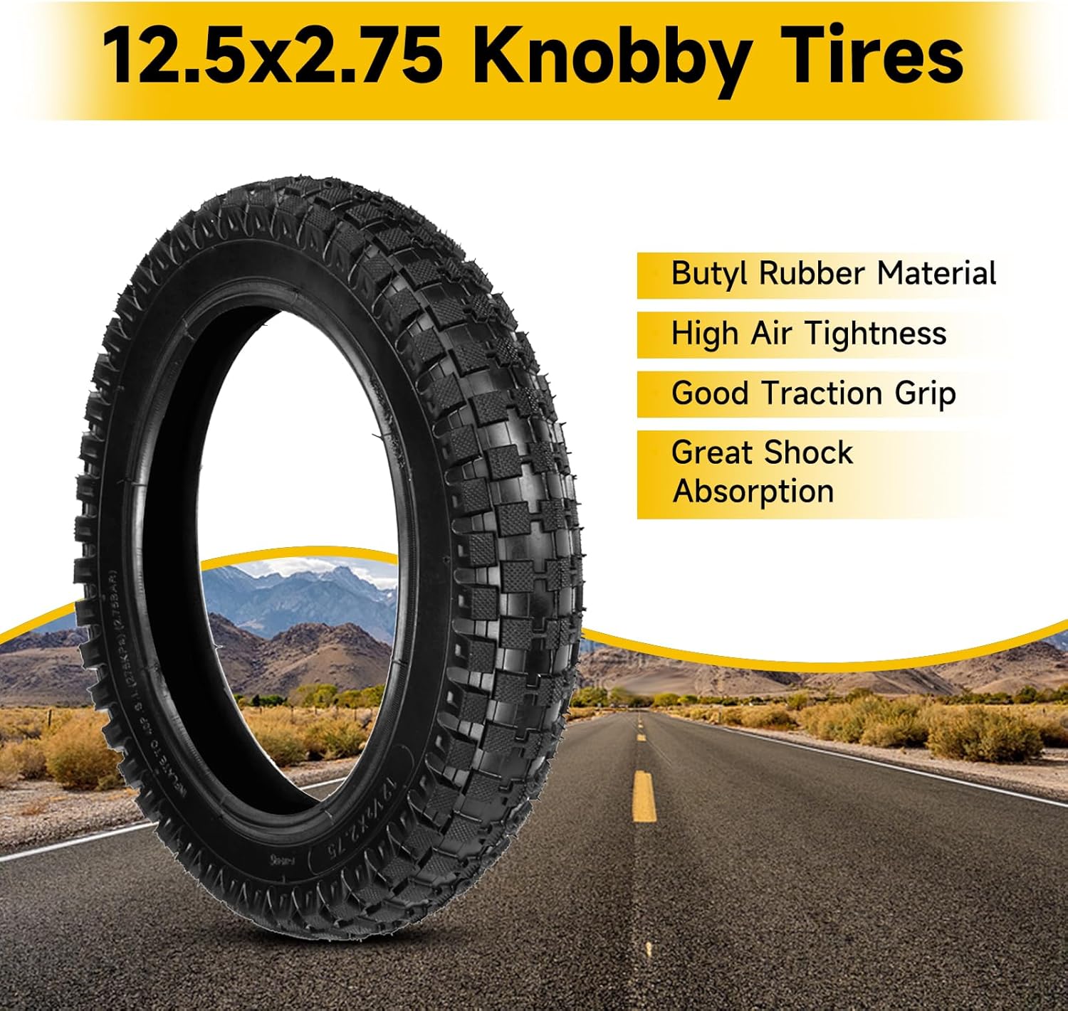 HIAORS 12.5x2.75 (12-1/2x2.75) Dirt Bike Tire and Inner Tube Compatible with Razor MX350 MX400 SX350 Dirt Rocket Bike X-Treme X-560 EZIP 750 500 Heavy Duty Electric Scooter Mini Pocket Bikes 2 Pack
