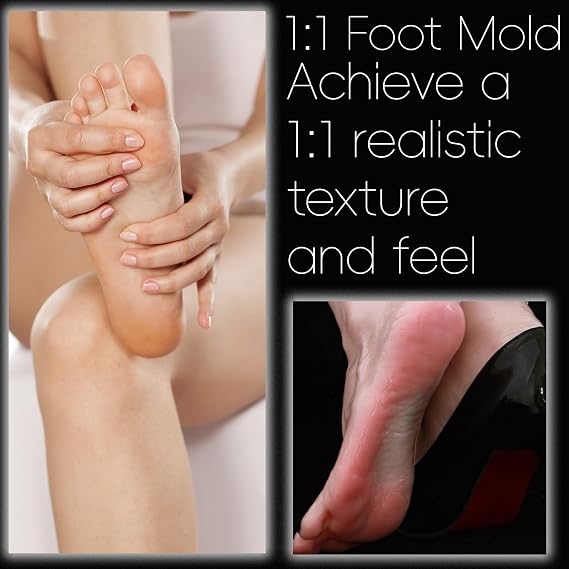 Silicone feet Realistic Model 1000g/2.20 lbs Fake Foot Female Mannequin, Shoe Sock Jewerly Sandal Display Fake Foot The model can be bent freely Realistic craftsmanship (7.87in)