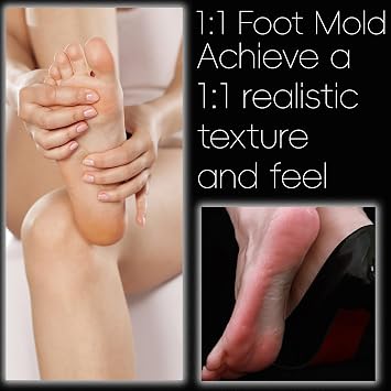 Silicone feet Realistic Model 1000g/2.20 lbs Fake Foot Female Mannequin, Shoe Sock Jewerly Sandal Display Fake Foot The model can be bent freely Realistic craftsmanship (7.87in)