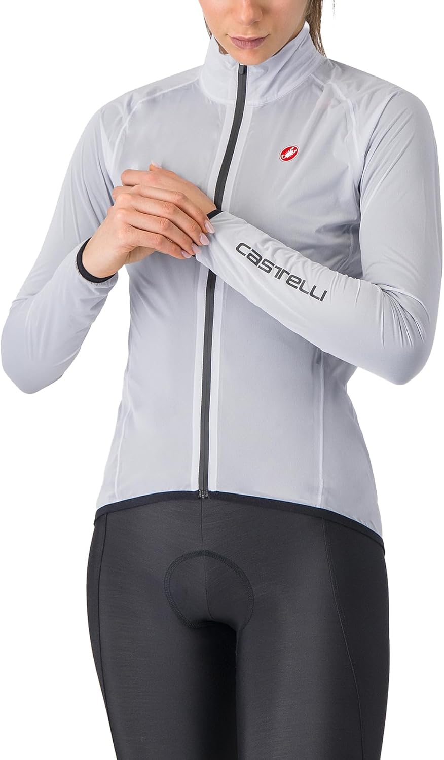 CASTELLI Women’s Squall Shell Jacket, Full Waterproof, Windproof Reflective Jacket for Road Cycling & Gravel Biking