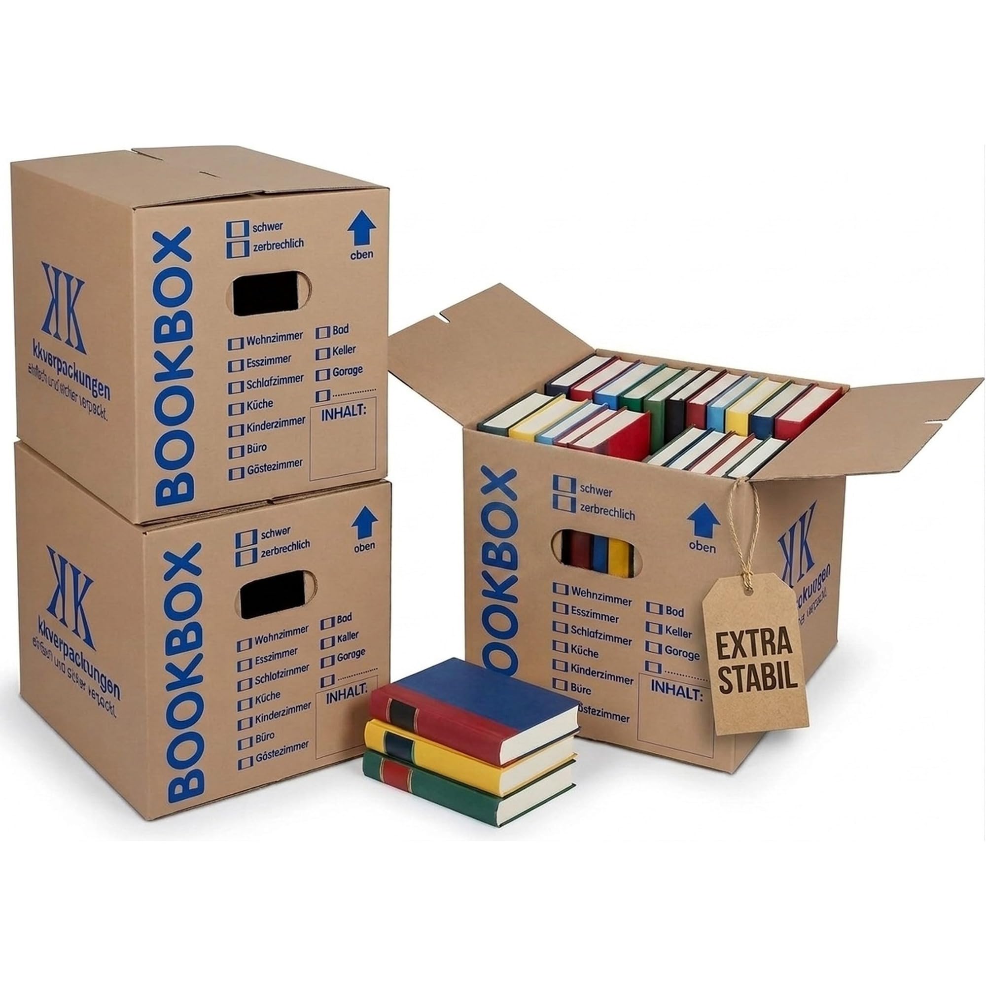 30 boîtes à livres dont 2 en carton ondulé de qualité professionnelle Bookbox