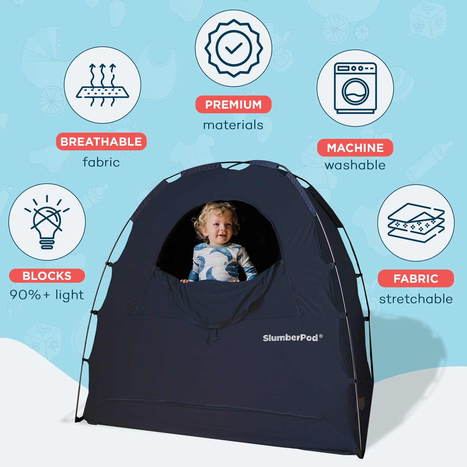SlumberPod Portable Privacy Pod Blackout Canopy Crib