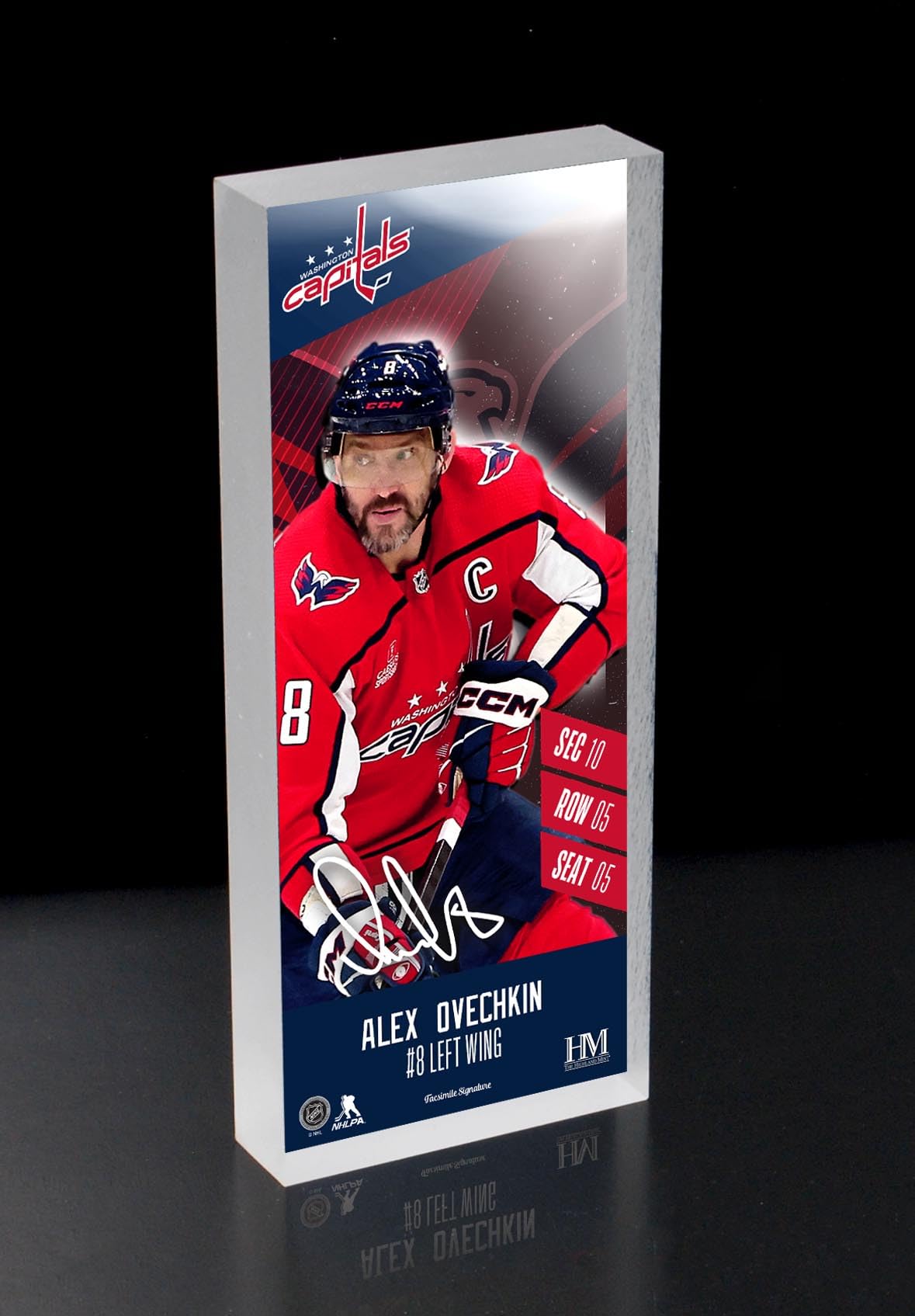 Highland Mint Alex Ovechkin Washington Capitals NHL Player Ticket 3D Block Art
