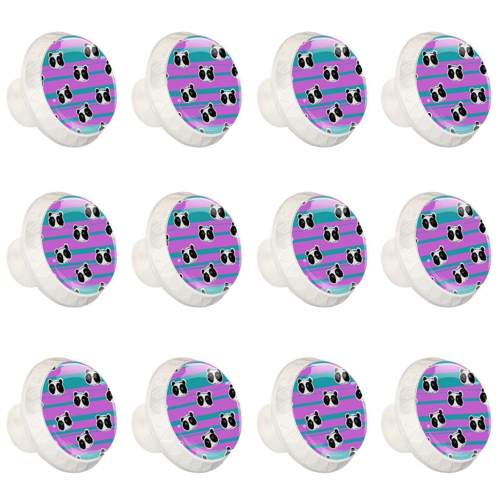 Boutons d'armoires de cuisine ronds panda poignée tiroir commode 12 pièces