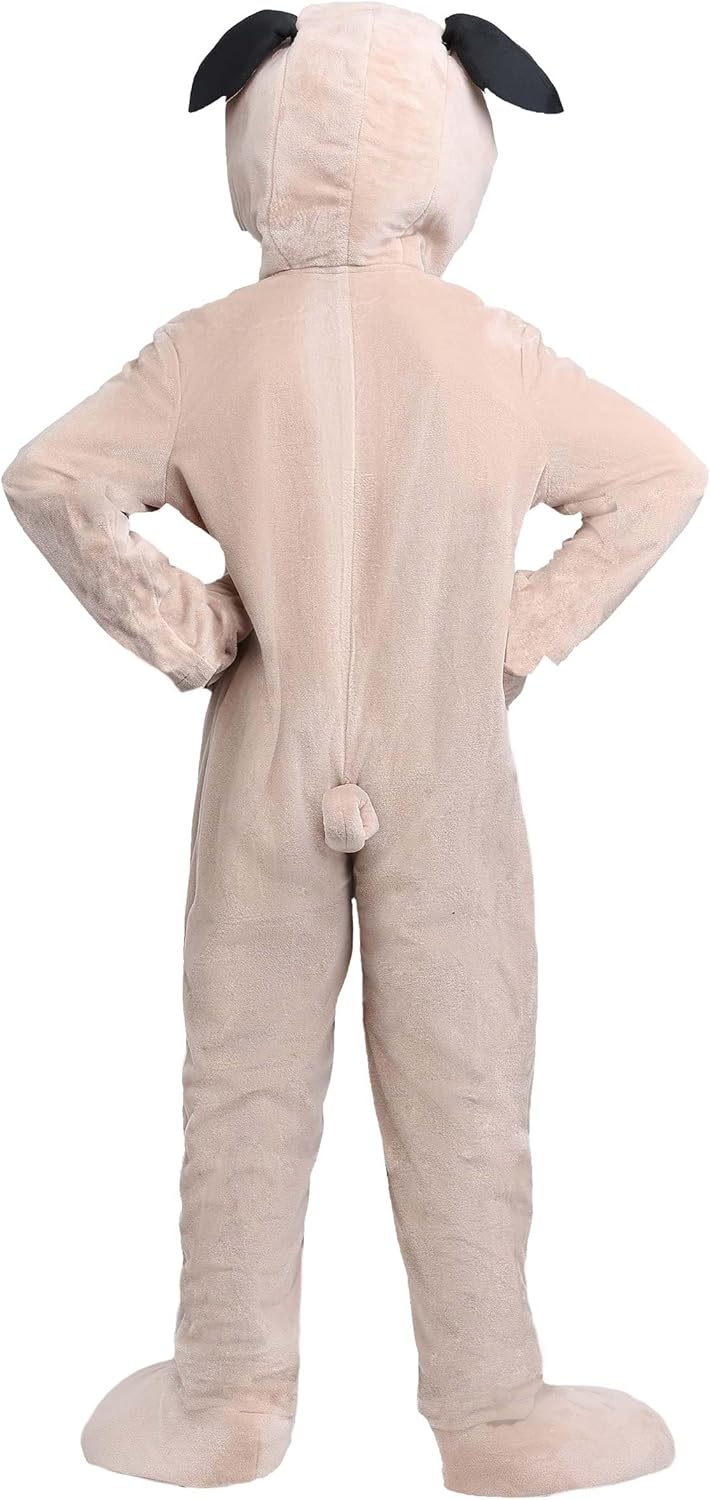 Playful Pug Costume Boys, Cute Tan Dog Halloween One-piece for Kids
