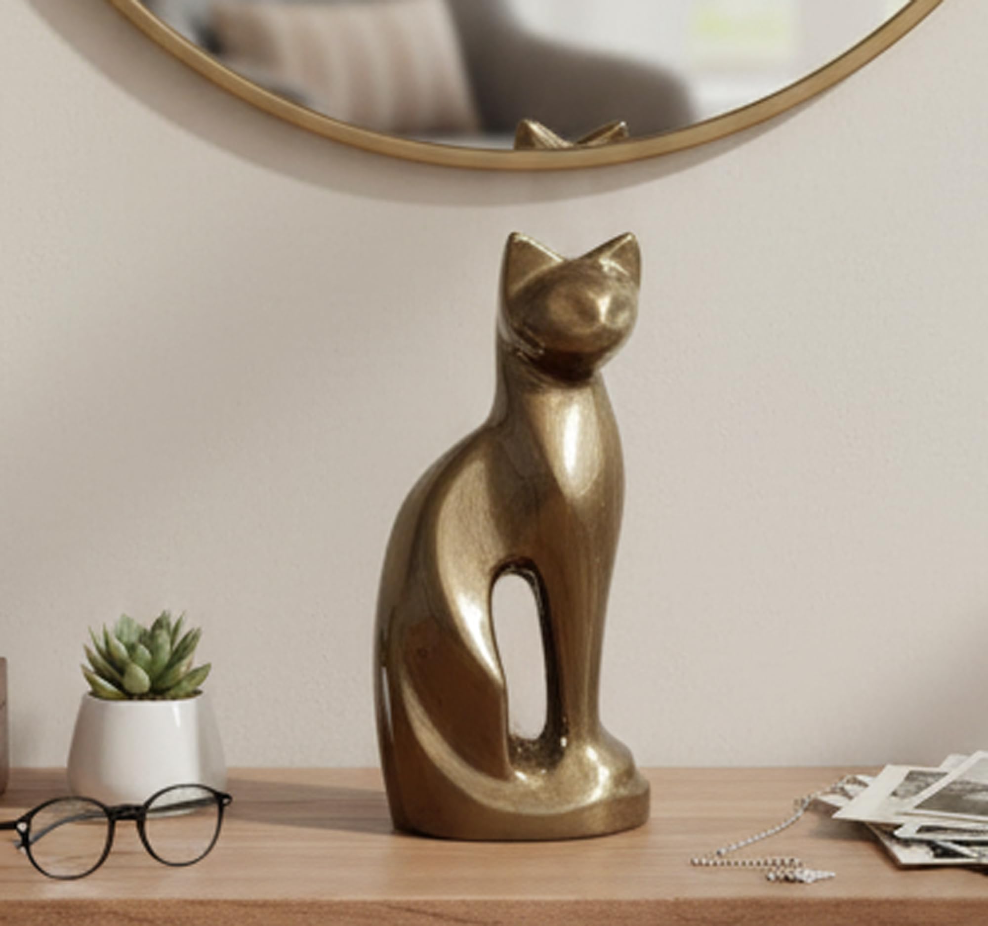 ESPLANADE - Urna de cremación con forma de gato | Urna de entierro funeral conmemorativo de tamaño completo para cenizas | Tamaño: 9 pulgadas.