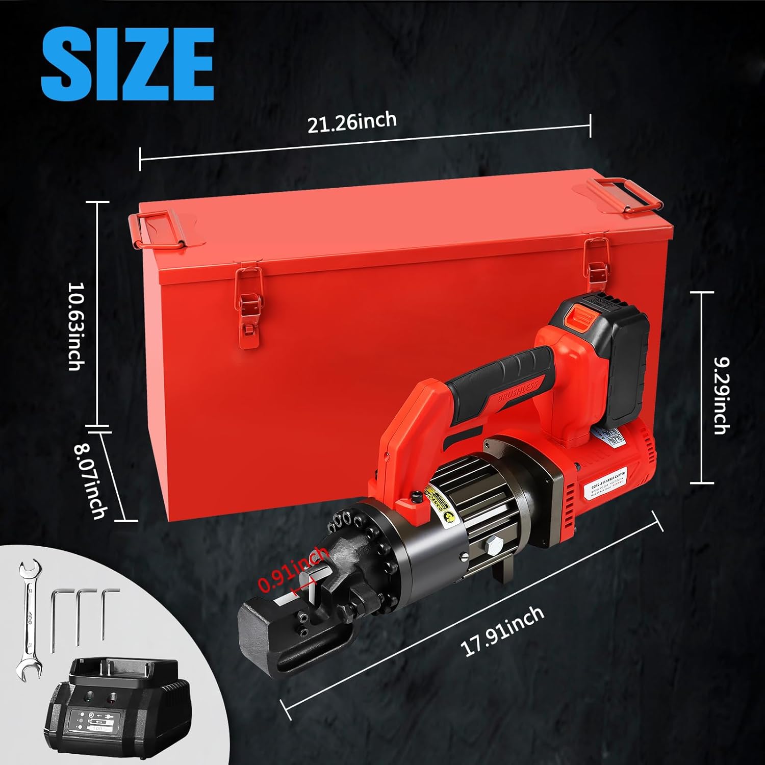 LOSCHEN Cordless Rebar Cutter,Electric Hydraulic Rebar Cutter,Portable Handheld Rebar Cutting Saw,Cutting up from 3/20" #3 to 5/8" #5 (4-16mm) Rebar (Li-ion Battery Version) - Image 4