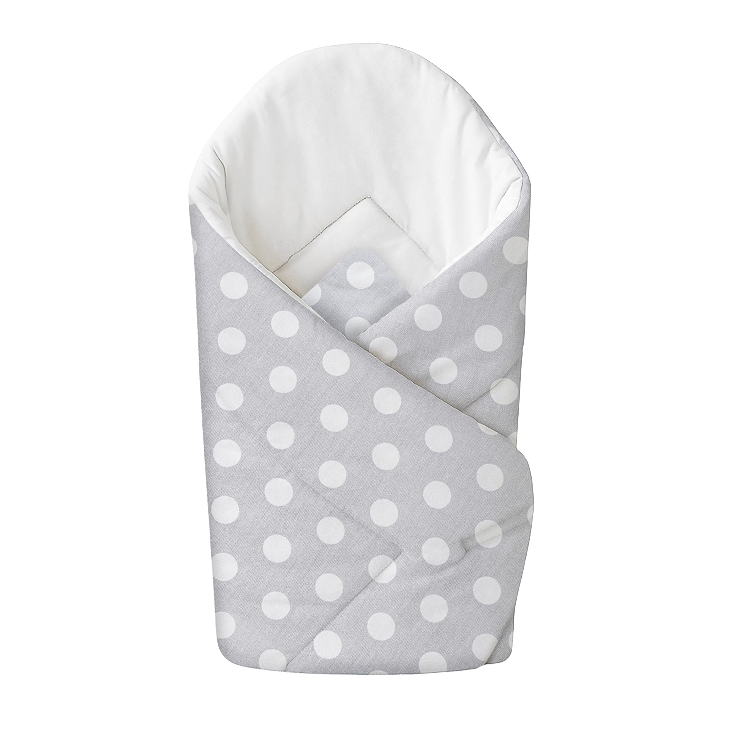 Baby Swaddle Wrap Blanket/Newborn Cotton Swaddling Sleeping Envelope 0 to 3 Months (Polka Dots Grey)
