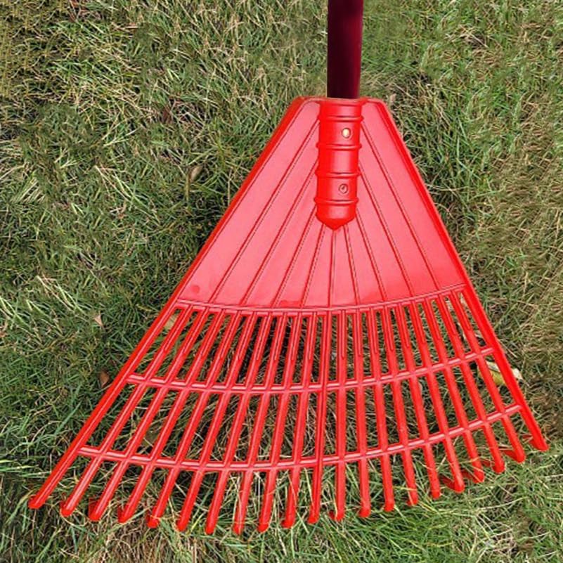 POPETPOP Gardening Rake Plastic Lawn Rake with 21 Tines for Efficient Leaf and Grass Removal Outdoor Yard Tool for Lawn Leveling and Garden Care