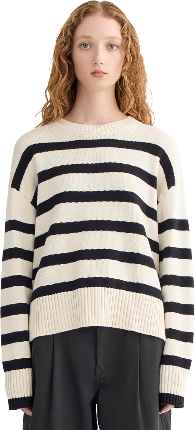 Everlane Womens The Boxy Sweater in Everyday Cotton