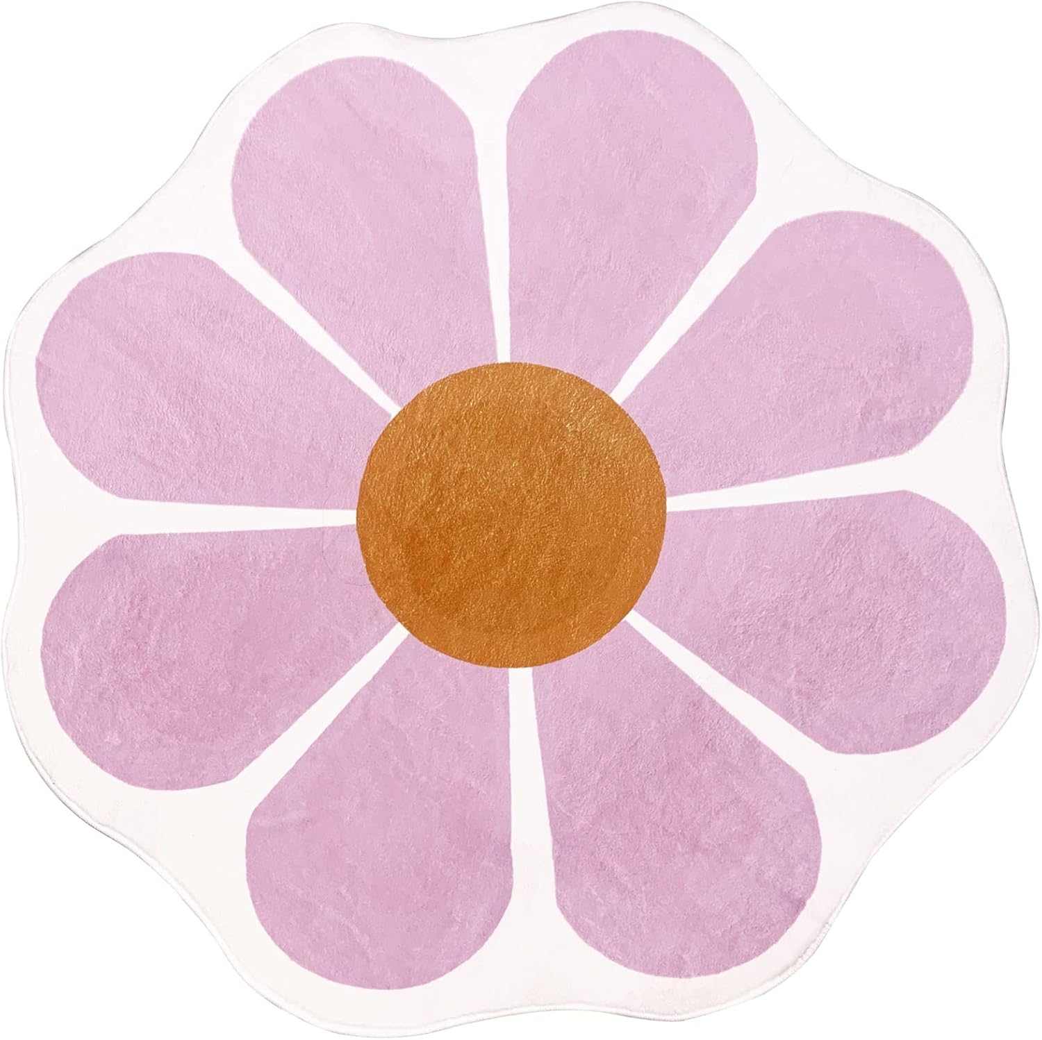 USTIDE Pink Flower Shaped Rug 47x47 Inch, Cute Round Area Rug for Bedroom Living Room Fluffy Circular Carpet Washable Floor Mat for Kids Room Nursery Room Playroom