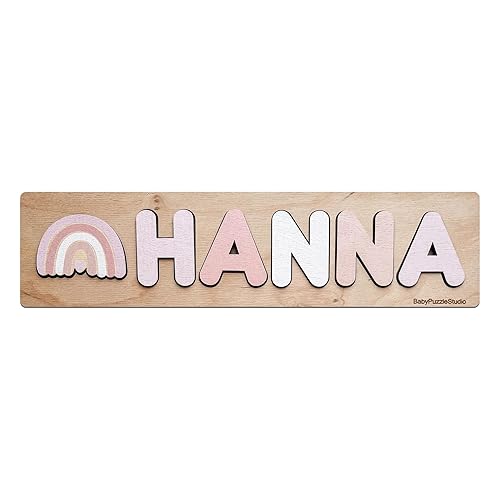 Baby Name Puzzle with Pegs Personalized Wooden Name Puzzle Wooden