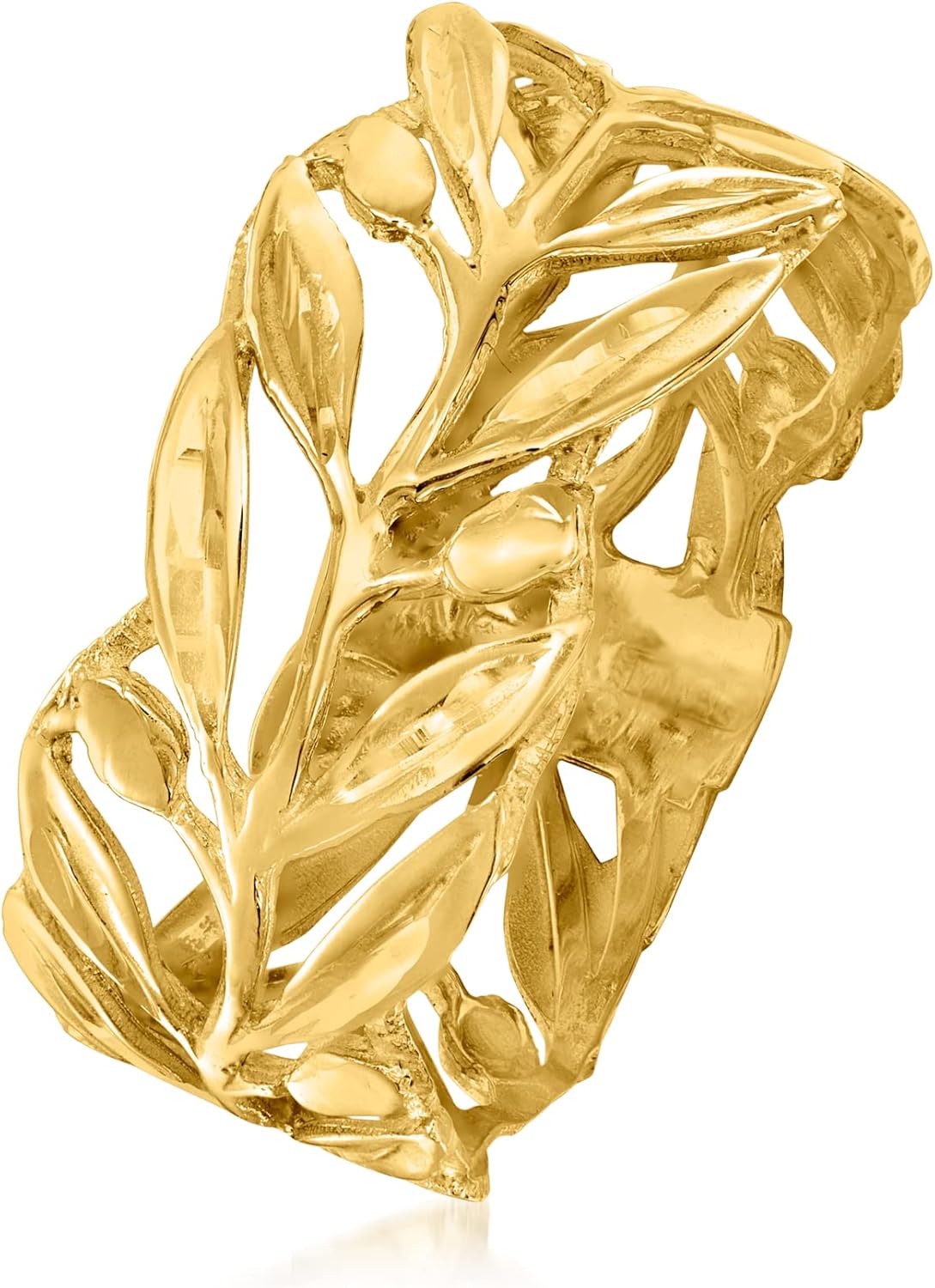 Ross-Simons Italian 14kt Yellow Gold Openwork Leaf Ring