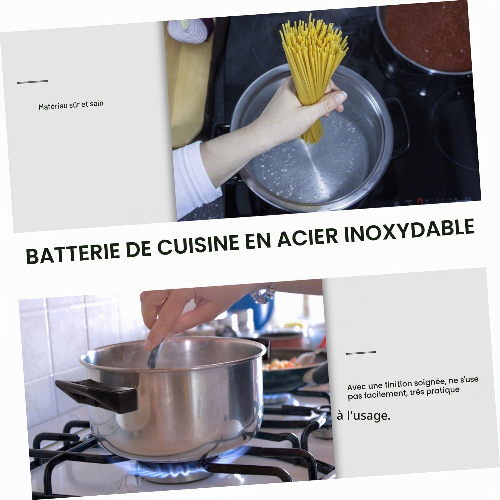 Casserole à Pâtes en Acier Inoxydable Passoire, Argenté | Portable, Facile à Laver, Finition Soignée, Usage Pratique pour Préparation de Repas et Égouttage Rapide