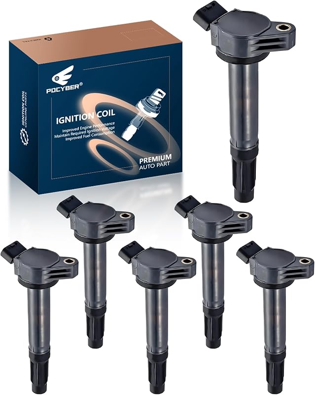 Bobina de ignição POCYBER UF487 para Toyota e Lexus 3.5L V6 – Conjunto com 6 unidades