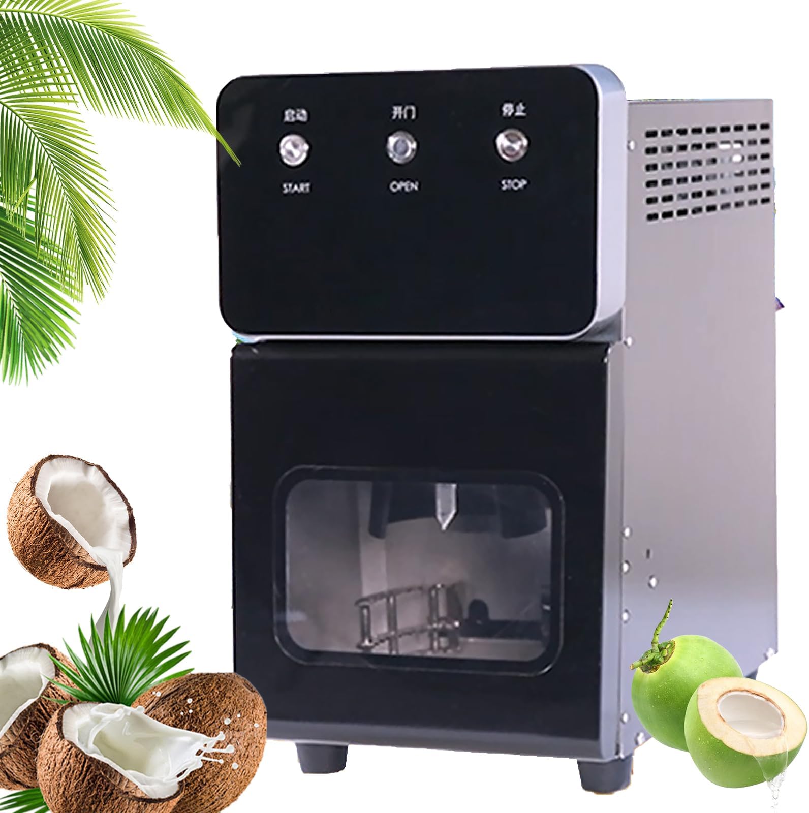 Coconut Opener Machine - Fully Automatic Electric Tool for Quick Coconut Cutting, Commercial Use, Computer Controlled, Ideal for Stalls and Supermarkets